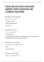 Galen Nur 265 Exam 4 Med Surg Nursing Tested Questions And Complete Solutions