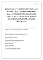 Essentials Of Maternity&comma; Newborn&comma; And &NewLine;Women's Health Nursing &lpar;6Th Edition&comma; &NewLine;Ricci&rpar; &mdash; Comprehensive Examination &NewLine;Study Guide &vert; Latest Update 2026&sol;2027 &vert; &NewLine;Practice Questions And Answers &vert; &NewLine;Exam Review&period;