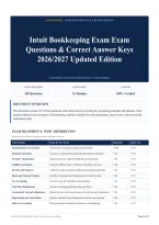 Intuit Bookkeeping Exam Exam Questions & Correct Answer Keys 2026&sol;2027 Updated Edition