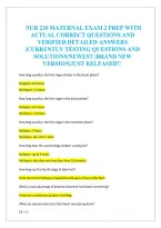 Nur 230 Maternal Exam 2 Prep With Actual Correct Questions And Verified Detailed Answers &vert;Currently Testing Questions And Solutions&vert;Newest &vert;Brand New Version&vert;Just Released&excl;&excl; 