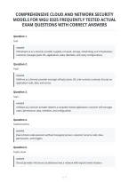 Comprehensive Cloud And Network Security&NewLine;Models For Wgu E025 Frequently Tested Actual&NewLine;Exam Questions With Correct Answers