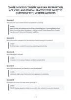 Comprehensive Counseling Exam Preparation&comma;&NewLine;Nce&comma; Cpce&comma; And Ethical Practice Test Expected&NewLine;Questions With Verified Answer