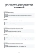 Comprehensive Guide to Liquid Penetrant Testing&NewLine;&lpar;PT&rpar; for NDT Level II EXPECTED QUESTIONS WITH&NewLine;VERIFIED ANSWERS