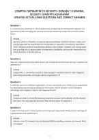 Comptia Certmaster Ce Security&plus; Domain 1&period;0 General&NewLine;Security Concepts Assessment&NewLine;Updated Actual Exam Questions And Correct Answers
