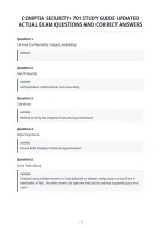 Comptia Security&plus; 701 Study Guide Updated&NewLine;Actual Exam Questions And Correct Answers