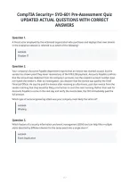 Comptia Security&plus; Syo-601 Pre-Assessment Quiz&NewLine;Updated Actual Questions With Correct&NewLine;Answers&NewLine;