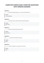 Computer Science Quiz 2 Expected Questions&NewLine;With Verified Answers&NewLine;