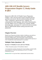AHS-180-A3Y Health Careers &NewLine;Preparation Chapter 2 &vert; Study Guide &NewLine;& Q&A 