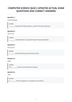 Computer Science Quiz 2 Updated Actual Exam&NewLine;Questions And Correct Answers