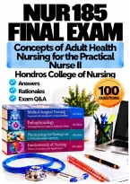 NUR 185 Concepts of Adult Health Nursing PN II Exams 1&ndash;2 &plus; Final Complete Bundle &vert; Fall 2026 Q&A &vert; Hondros College of Nursing A&plus; Guarantee