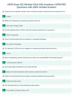 USPS Exam 421 Window Clerk SSA Academy &vert; UPDATED&NewLine;Questions with 100&percnt; Verified Answers
