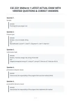 Cse 2231 Midterm 1 Latest Actual Exam With&NewLine;Verified Questions & Correct Answers