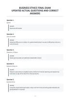Business Ethics Final Exam&NewLine;Updated Actual Questions And Correct&NewLine;Answers