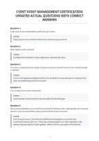 Cvent Event Management Certification&NewLine;Updated Actual Questions With Correct&NewLine;Answers
