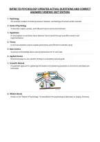 Intro To Psychology Updated Actual Questions And Correct&NewLine;Answers Verified 2027 Edition