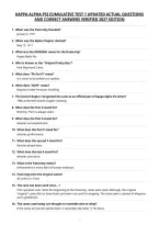 Kappa Alpha Psi Cumulative Test 1 Updated Actual Questions&NewLine;And Correct Answers Verified 2027 Edition