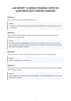 Lab Report 14 &lpar;Gram Staining&rpar; Expected&NewLine;Questions With Verified Answers&NewLine;