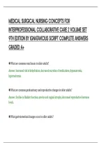 Medical Surgical Nursing Concepts For Interprofessional Collaborative Care 2 Volume Set 9Th Edition By Ignatavicius Script Complete Answers Graded A&plus;