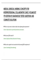 Medical Surgical Nursing Concepts For&NewLine;Interprofessional Collaborative Care 2 Volume Set&NewLine;9Th Edition By Ignatavicius Tested Questions And&NewLine;Complete Solutions