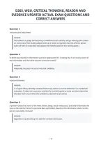 D265&comma; Wgu&comma; Critical Thinking&comma; Reason And&NewLine;Evidence Updated Actual Exam Questions And&NewLine;Correct Answers&NewLine;