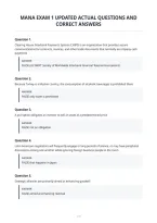 Mana Exam 1 Updated Actual Questions And&NewLine;Correct Answers