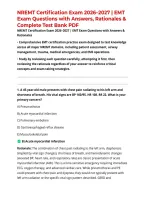 NREMT Certification Exam 2026&ndash;2027 &vert; EMT Exam Questions with Answers&comma; Rationales & Complete Test Bank PDF