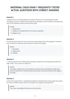 Maternal Child Exam 1 Frequently Tested&NewLine;Actual Questions With Correct Answers