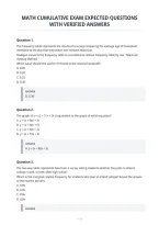 Math Cumulative Exam Expected Questions&NewLine;With Verified Answers