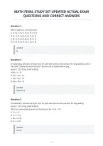 Math Final Study Set Updated Actual Exam&NewLine;Questions And Correct Answers
