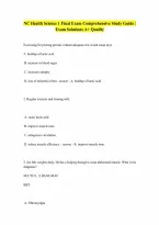 NC health science 1 final exam review Latest UPDATE 100 CORRECT ANSWERS