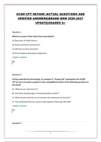 Acsm Cpt Review &vert;Actual Questions And Verified Answers&vert;Brand New 2026-2027 Update&vert;Graded A&plus;