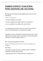 Business Strategy Exam Iii Final&NewLine;Paper Questions And Solutions