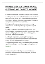 Business Strategy Exam Iii Updated&NewLine;Questions And Correct Answers