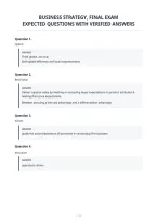 Business Strategy&comma; Final Exam&NewLine;Expected Questions With Verified Answers