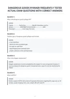 Dangerous Goods Ryanair Frequently Tested&NewLine;Actual Exam Questions With Correct Answers