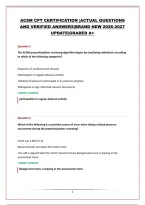 ACSM CPT CERTIFICATION PACKAGE  &vert;QUESTIONS AND ANSWERS&vert;BRAND NEW 2026-2027 UPDATE