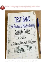 Test bank For Principles of Pediatric Nursing Caring for Children&comma; 8th Edition by Kay Cowen&semi; Laura Wisely&semi; Robin Dawson&semi; Chapters 1 - 31 Practice Questions with Answers
