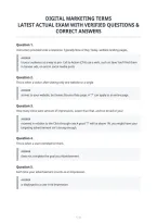 Digital Marketing Terms&NewLine;Latest Actual Exam With Verified Questions &&NewLine;Correct Answer