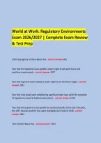 World at Work&colon; Regulatory Environments &NewLine;Exam 2026&sol;2027 &vert; Complete Exam Review & Test Prep &NewLine; &NewLine;