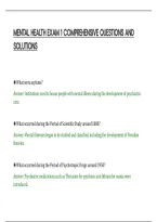 Mental Health Exam 1 Comprehensive Questions And Solutions