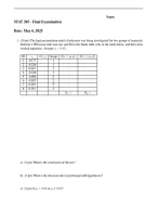 STAT 305 - Final Examination&semi; Questions and Complete Solutions Latest 100&percnt; Updated - Rice University&period;