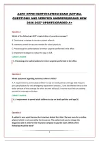 Aapc Cppm Certification Exam &vert;Actual Questions And Verified Answers&vert;Brand New 2026-2027 Update&vert;Graded A&plus;