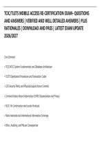 Tcic&sol;Tlets Mobile Access Re-Certification Exam&ndash; Questions&NewLine;And Answers &vert; Verified And Well Detailed Answers &vert; Plus&NewLine;Rationales &vert; Download And Pass &vert; Latest Exam Update&NewLine;2026&sol;2027