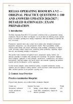 Relias Operating Room Rn A V2 &mdash; Original Practice Questions 1&ndash;100 &NewLine;And Answers Updated 2026&sol;2027 &vert; &NewLine;Detailed Rationales &vert; Exam Preparation &NewLine;