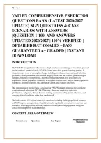Vati Pn Comprehensive Predictor &NewLine;Questions Bank &lpar;Latest 2026&sol;2027 &NewLine;Update&rpar; Ngn Questions & Case &NewLine;Scenarios With Answers &NewLine;&lbrack;Question 1-100&rsqb; And Answers &NewLine;Updated 2026&sol;2027 &vert; 100&percnt; Verified &vert; &NewLine;Detailed Rationales &ndash; Pass &NewLine;Guaranteed A&plus; Graded &vert; Instant 