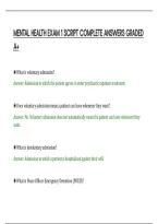Mental Health Exam 1 Script Complete Answers Graded&NewLine;A
