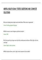 Mental Health Exam 1 Tested Questions And Complete&NewLine;Solutions