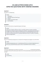 Ca Law & Ethics Exam &lpar;Lpcc&rpar;&NewLine;Expected Questions With Verified Answers&NewLine;