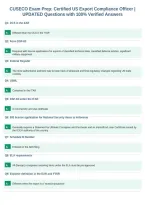 CUSECO Exam Prep&colon; Certified US Export Compliance Officer &vert;&NewLine;UPDATED Questions with 100&percnt; Verified Answers