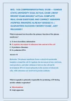 Biol 1108 Comprehensive&sol;Final Exam &mdash; Kansas &NewLine;State University &lpar;Ksu&rpar; Actual Exam &vert;&vert; Most &NewLine;Recent Exam 2026&vert;2027 Actual Complete              &NewLine;Real Exam Questions And Correct Answers &NewLine;&lpar;Verified Answers&rpar; Already Graded A&plus; &vert; &NewLine;Guaranteed Success&excl;&excl; Newest 